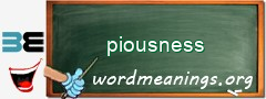 WordMeaning blackboard for piousness